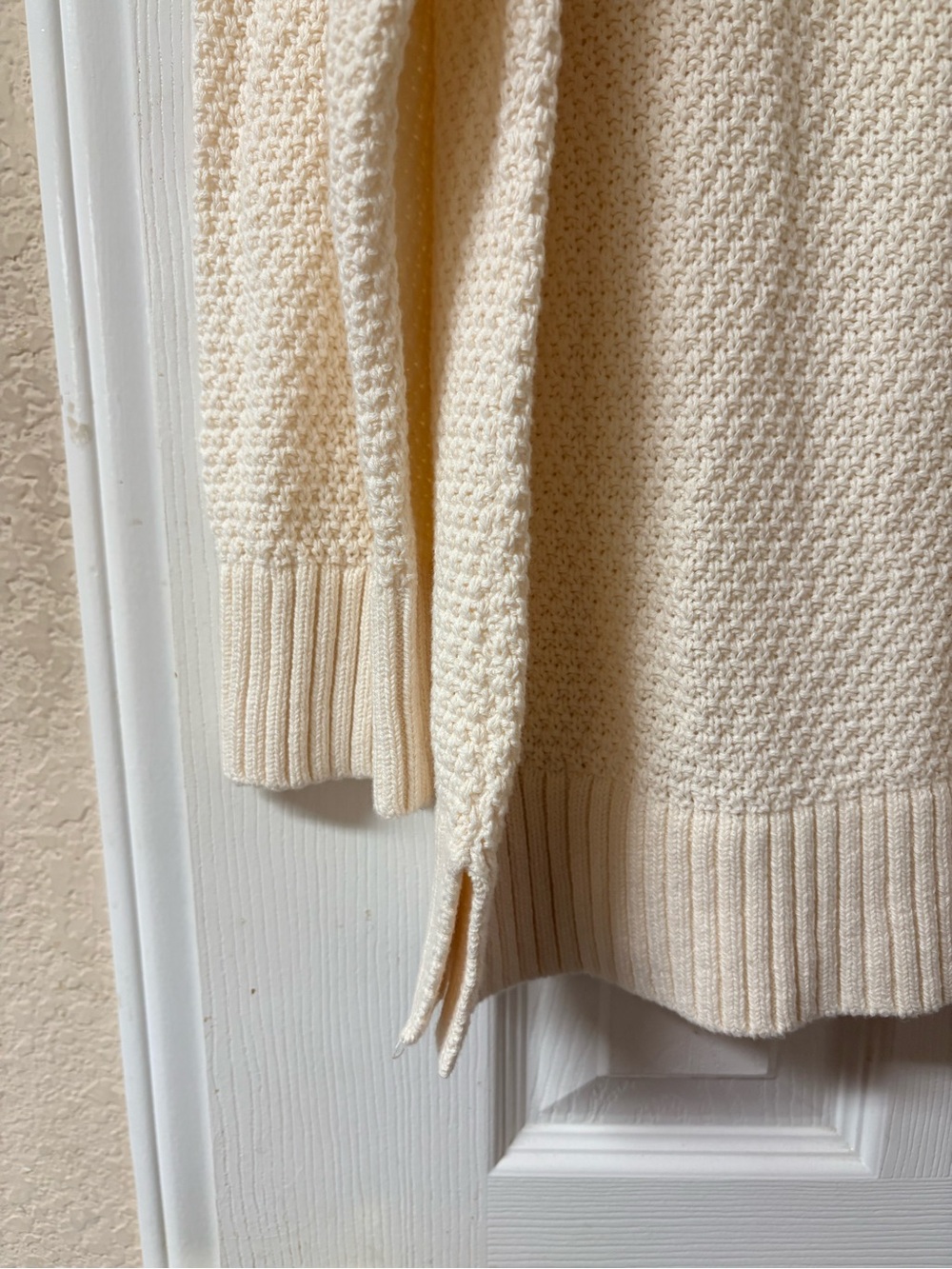 Old Navy Cream Ivory Textured Knit Longline Crewneck Tunic Sweater Large NWT - Picture 6 of 16